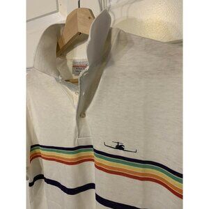 vintage 1980s rainbow polo t‎ shirt Men’s Sz L  Screen Mates